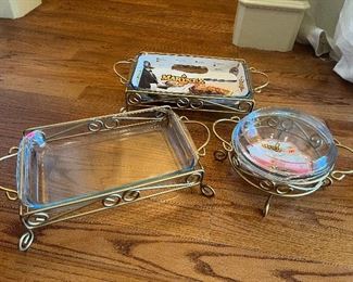 Lots of casserole dishes and carriers. All are new and never used! Great gift ideas!