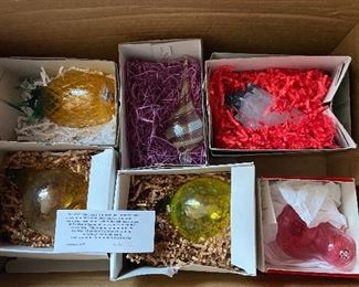 Sandwich Christmas Ornaments hand blown