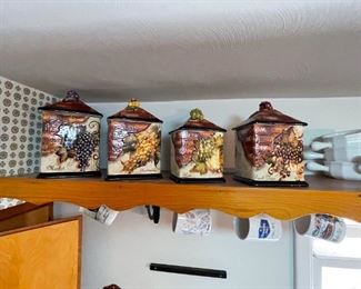 wine themed canisters