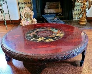 Large low round cocktail table