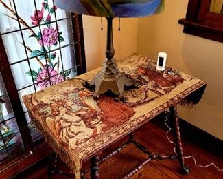 Reverse painted shade lamp