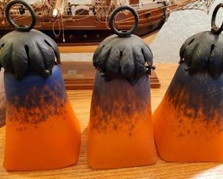 Vintage French artglass shades