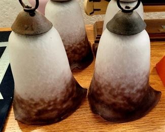 Vintage French art glass shades