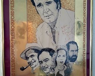 Rockford and Sons metal poster...signed by James Garner