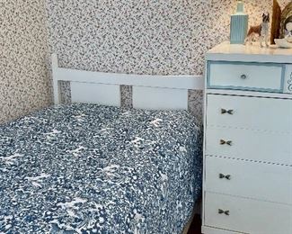 Twin Bed with Laura Ashley Comforter & Shams