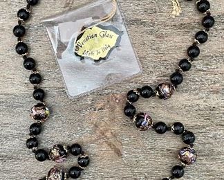Set of Venetian Glass Beads & Earrings