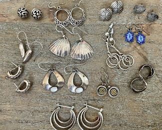 Assorted sterling silver earrings all individually priced at the sale!  See you on Saturday, March 12th & Sunday, March 13th!