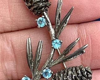 MFA Sterling Pine Cone Pin