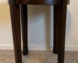 Small Round Walnut Accent Table