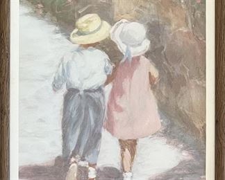 Ivan Anderson SAI Boy And Girl Print In Frame