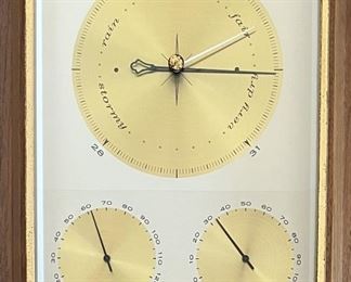 Vintage Mid-Century Modern Airguide Barometer With Paperwork
