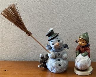 (2) Goebel Figurines - First Snow 2035 And Snowman