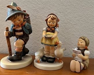 (3) Goebel Figurines - Flower Vender, Be Patient, And Girl Reading
