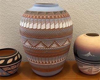 (3) Southwest Style Pottery Pieces- Dj Navajo, Travis Hix