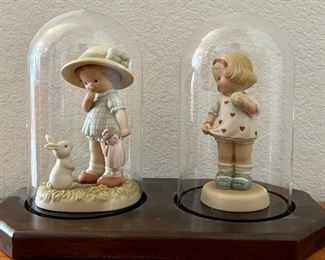 (2) Enesco Memories Of Yesterday Figurines - "Will You Be Mine" And "Hullo! Did You Come By Underground"