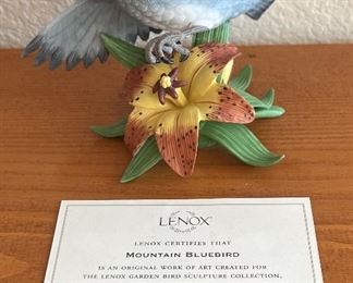 Lenox Mountain Blue Bird Fine Porcelain Figurine With COA