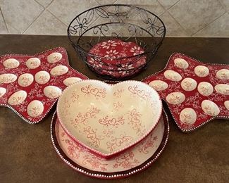 Collection Of Temp-Tations By Tara - Bronze Metal Basket With Insert, Tray, And Bowl