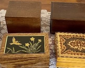 Collection Of Vintage Boxes And Music Boxes - Sankyo(As Is)