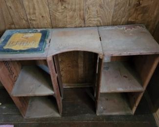 Desk made of fruit boxes