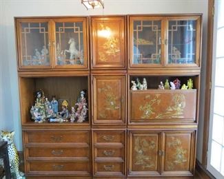 Comes in 6 Sections Henry Link. Mandarin.. 90" Wide 19" Deep 84" Tall.