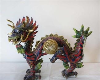 Chinese Enamel Gilt Dragon