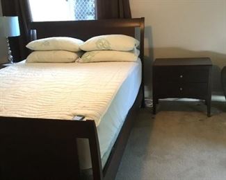 Queen Bed and Nightstand