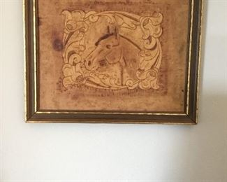 Tooled Leather Framed Art