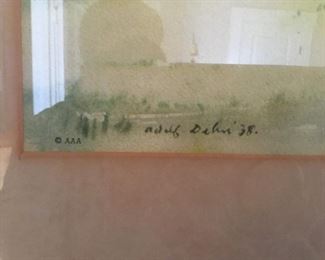 Signed Farm Watercolor