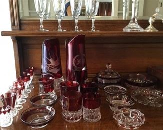 Vintage Red Cut to Clear Glass