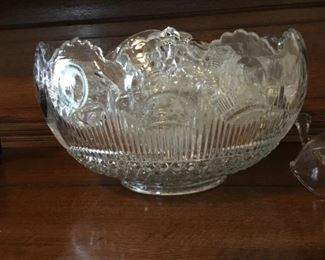 1910 Tiffin Bartlett Collins Manhattan Punch Bowl and Cup set
