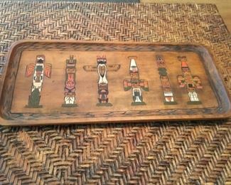 Native Totem Pole Design Clay Tray