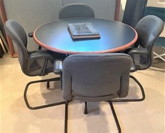 Herman Milller "Meeting" Table with 4 Herman Miller Chairs