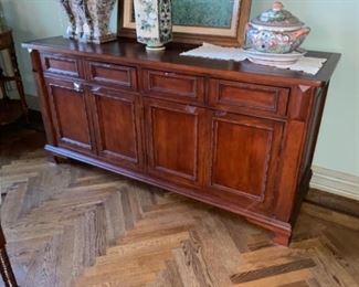 Custom made wood server 76 x 25 x 36” high