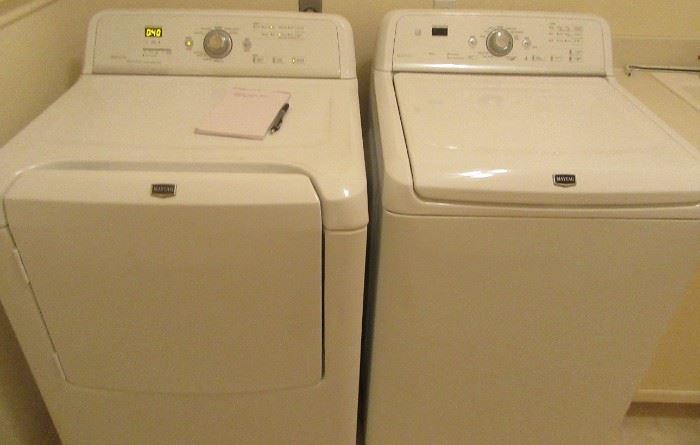 Newer models. Maytag "Bravo Series" Washer/dryer. Sold as a set.
