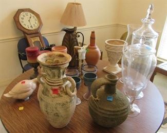 Misc. pottery and glassware.