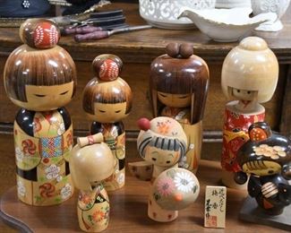 Vintage Kokeshi Dolls