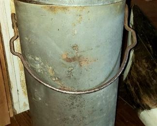 Large lidded metal container