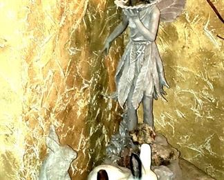 Rabbits & fairy garden figure