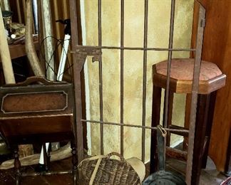 Sewing box stand, basket, stool, iron gate etc.
