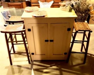 Cabinet & three stools
