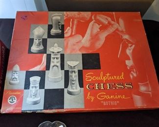 Vintage Sculptured Chess by Ganine "Gothic" 
