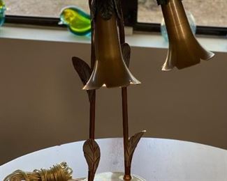 Brass 2 Head Lily Desk Lamp	16 x 8 x 8in	
