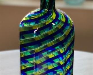 Oggetti Murano Glass Decanter Latticino Stripe	11 inches high	
