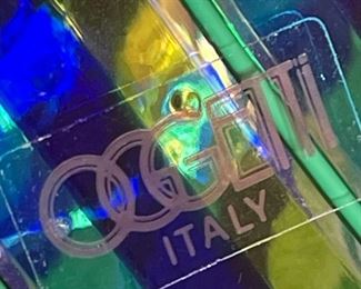 Oggetti Murano Glass Decanter Latticino Stripe	11 inches high	
