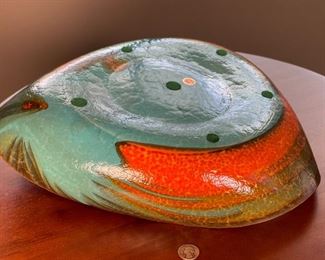 Yalos Casa Murano Glass Blue Shell Centerpiece Bowl Italy	3.5 x 15 x 16in	HxWxD
