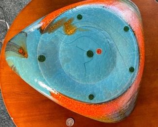 Yalos Casa Murano Glass Blue Shell Centerpiece Bowl Italy	3.5 x 15 x 16in	HxWxD

