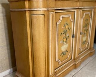 Hand Painted Floral Bouquet Sideboard Console Cabinet	31.5 x 53 x 14.25in	HxWxD

