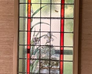 2pc 6ft Reverse Painted Stained Glass Panels PAIR 74.5 x 27.25 x 1.5in HxWxD