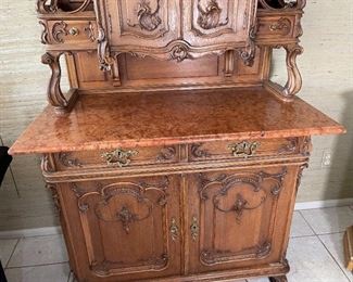Antique Hand Carved Etagere Cabinet	84 x 43 x 22in	HxWxD
