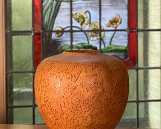 Signed Artist Made Palm Wood Bowl	9x9in diameter	
